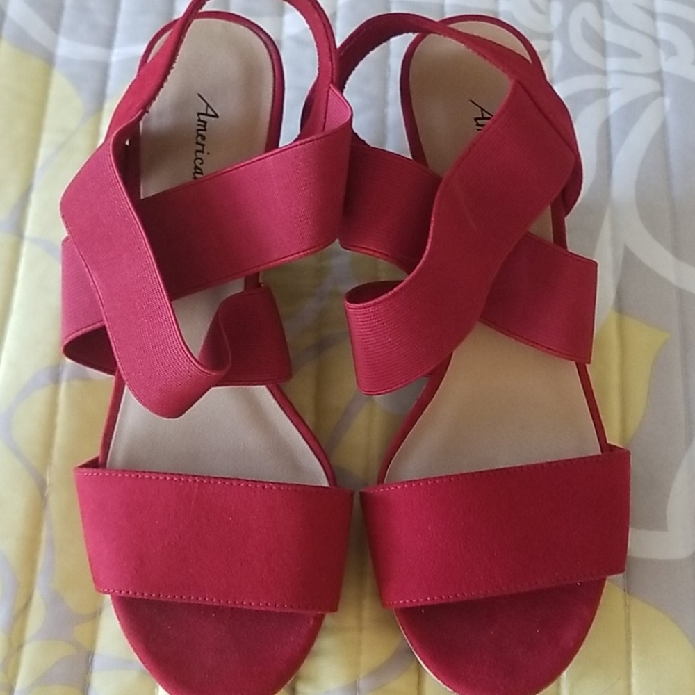 Womens Red American Eagle wedge shoes